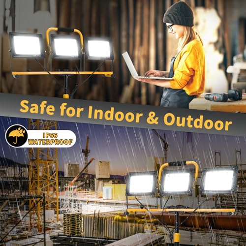 21000 Lumen LED Work Light with Stand for Job Site Garage