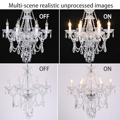 Modern Crystal Chandelier with 6 E12 Sockets