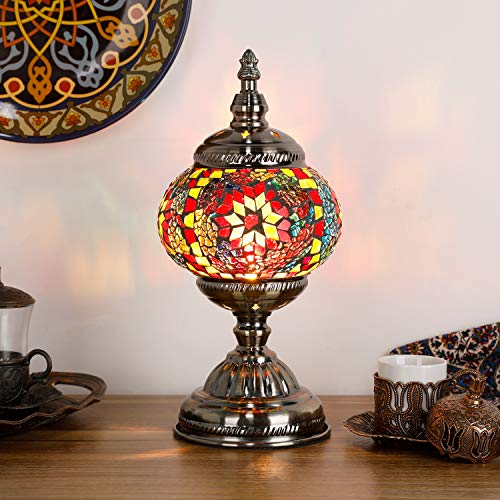 Turkish Mosaic Lamp Stained Glass Table Lamp with Tiffany Style