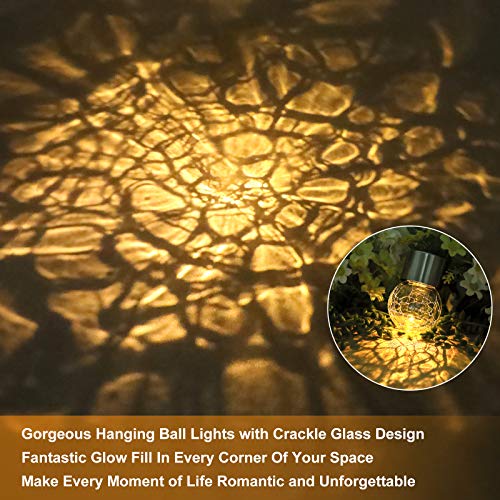 12Pack Hanging Cracked Glass Solar Lights Outdoor Waterproof (12 Count)