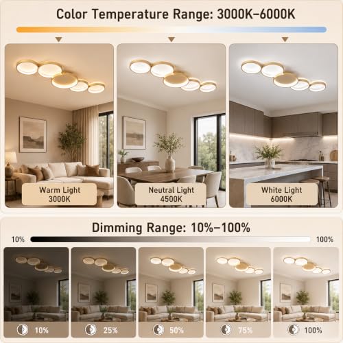 39.37 Inch Modern LED Ceiling Light Fixture