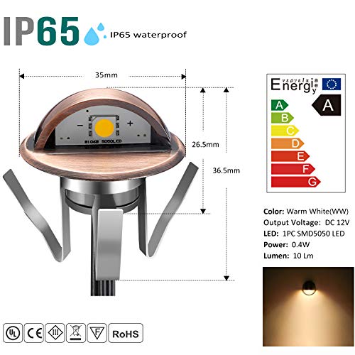 LED Step Lights Low Voltage IP65 Waterproof Recessed LED Deck Lighting (20 Count)