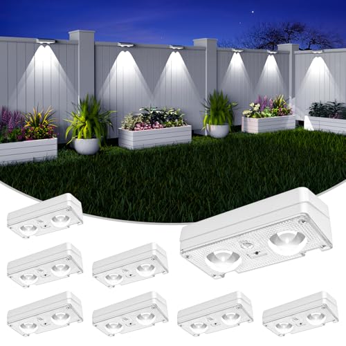 Solar Fence Lights Outdoor Waterproof (8 Count)