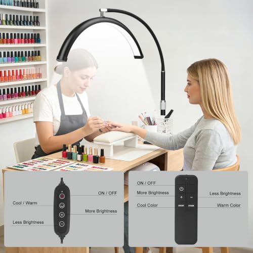 Half Moon LED Floor Light with Tool Tray for Lash Techs