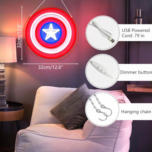 Anime Theme Cartoon LED Neon Sign for Wall Decor (Shield)