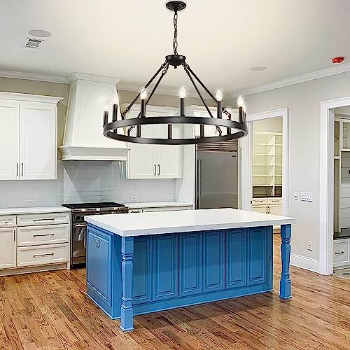 Black Wagon Wheel Chandelier 32 inch