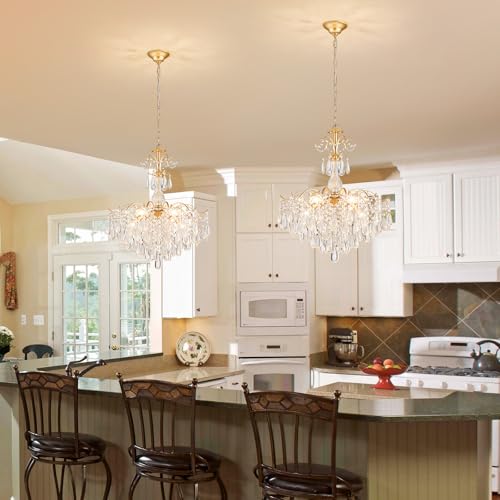 6 Light Crystal Chandelier Pendant Ceiling Light Modern Lighting Fixture for Bedroom Hallway Bar Kitchen Bathroom