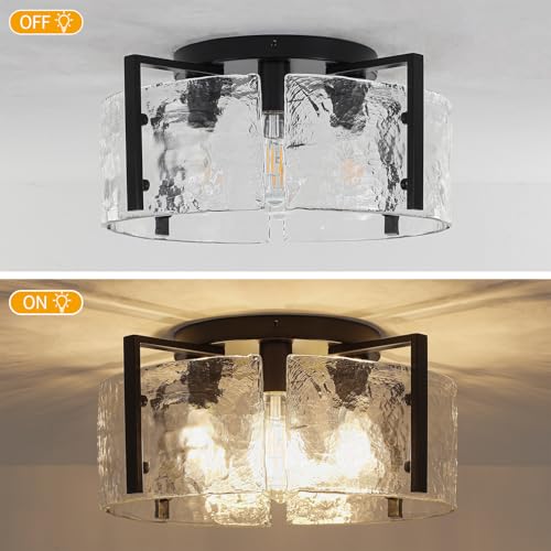 Modern Black Semi Flush Mount Ceiling Light 4 Lights Ceiling Lamp