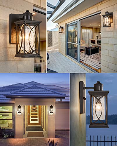 Motion Sensor Outdoor Wall Light with Dimmable Bulb