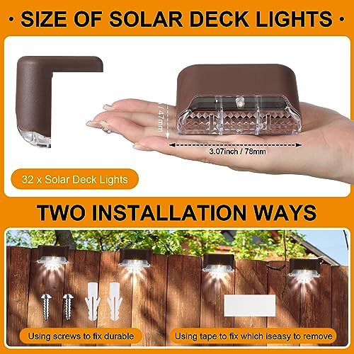 32 Pcs Solar Deck Step Lights Outdoor (32 Count)