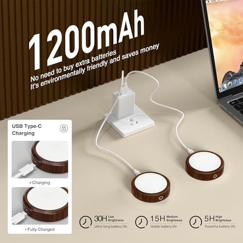 Puck Lights with Remote Control Rechargeable (2 Count)