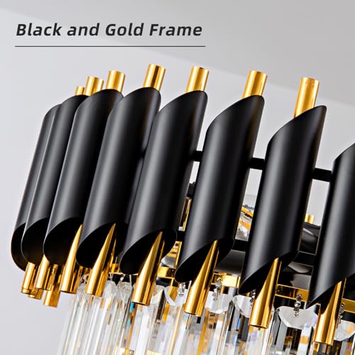 Modern Chandelier Gold and Black Crystal Chandeliers 4