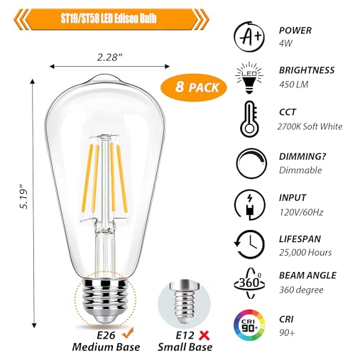 8 Pack Dimmable LED Light Bulbs 40W Equivalent (8 Count)