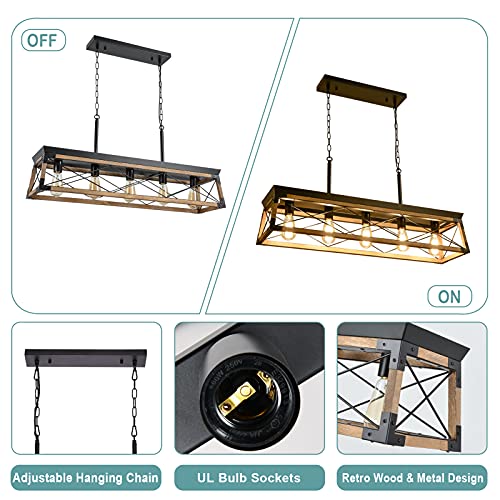 Farmhouse Rustic Wood Chandelier