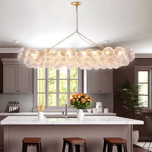 Nordic Bubble Ball Swirled Glass Chandelier Gold