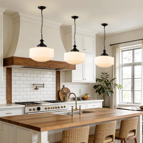 Vintage Milk Glass Pendant Light
