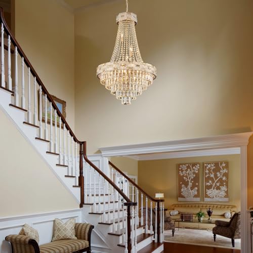 12 Light Gold Crystal Chandeliers