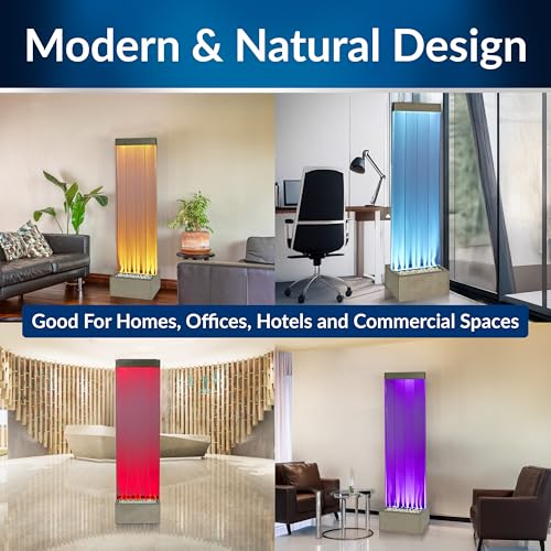 MLT134SL Indoor Floor Bubble Wall Water Fountain with Color