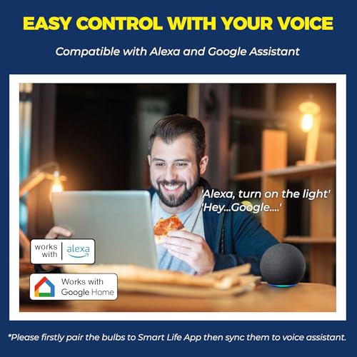 Smart E12 LED Bulbs 60W Work with Alexa (2 Count)