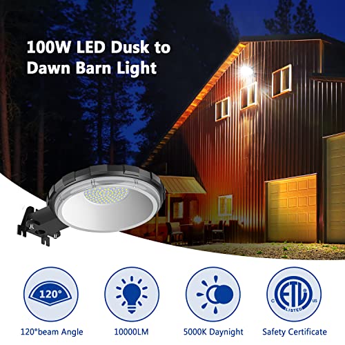 100W LED Barn Light with 10KLM 5000K Daylight