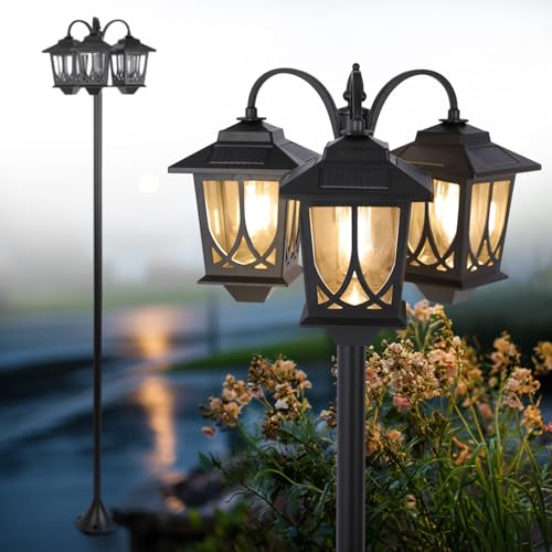 3 Head Solar Lamp Post Light