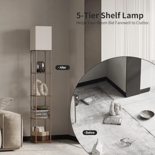 5 Tier Floor Lamp with Shelves