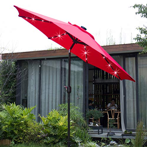 9' Solar LED Patio Umbrella