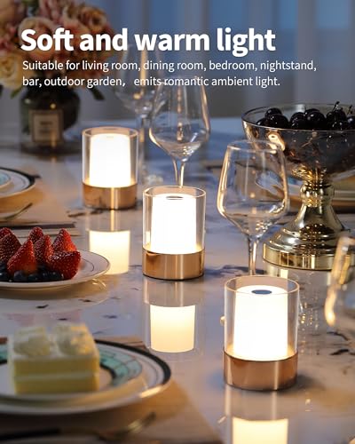 4" Gold Cordless Table Lamp 2 Pack (2 Count)
