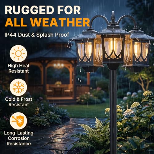 3 Head Solar Lamp Post Light