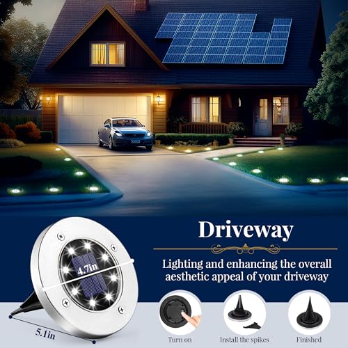 Solar Ground Lights Outdoor (12 Count)