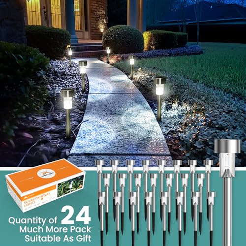 24 Pack Solar Lights Outdoor Waterproof (24 Count)