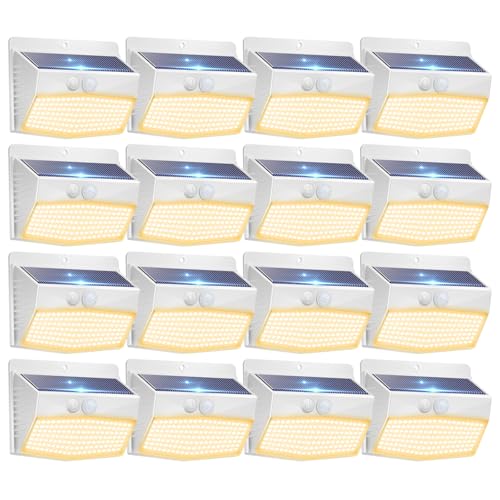 16 Pack Solar Motion Sensor Lights Outdoor Waterproof with 3 Modes (16 Count)