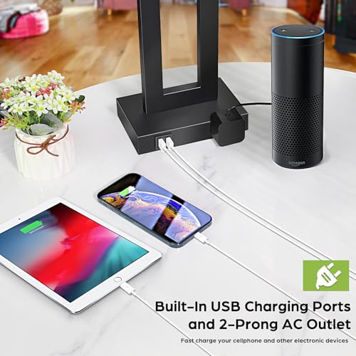 22" Modern Touch Control Table Lamp Set of 2 with 2 USB Ports (2 Count)