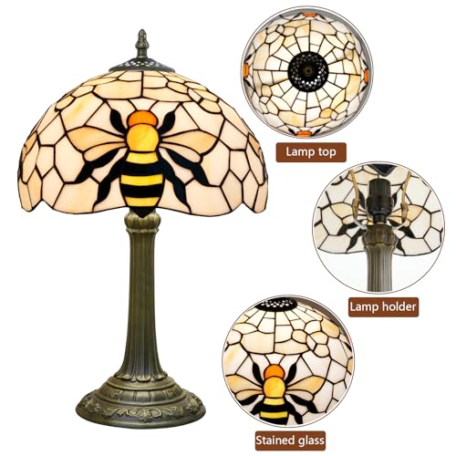 Tiffany Stained Glass lamp bee Cute Bedside Table lamp Animal Night Light