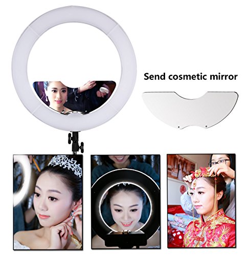 18 inch 65W LED Ring Light Mirror Make Up Beauty Light Studio Video Light Photography Lighting with Stand Bag for Portrait Selfie