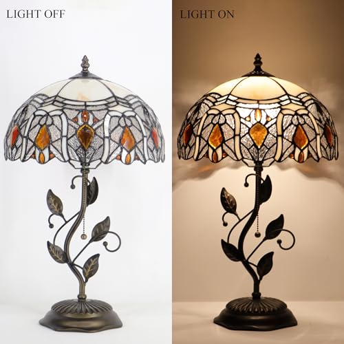 Tiffany Lamp Stained Glass Table Bedside Reading Light W12H19 inch