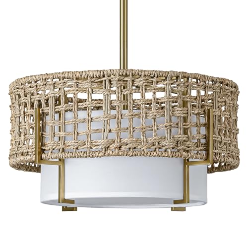 12.6" Rattan Pendant Light