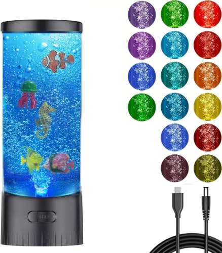 Sensory Bubble Tube Tabletop Lamp with Color Changing LED (4.5*4.5*12.5)