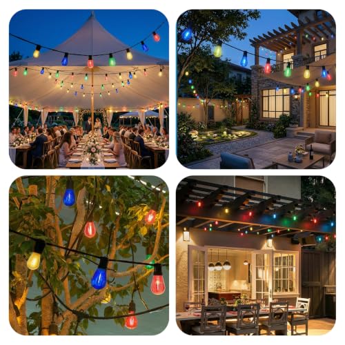 GwvooHome 36 Pack S14 LED Colored Light Bulbs