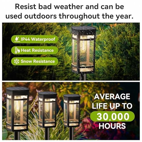 12 Pack Solar Pathway Lights Outdoor Waterproof (12 Count)