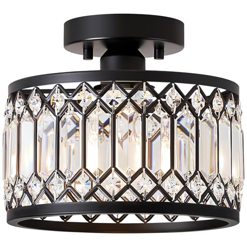 Crystal Black Ceiling Light