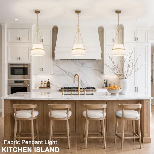 11.4" Gold Drum Pendant Light for Kitchen Island