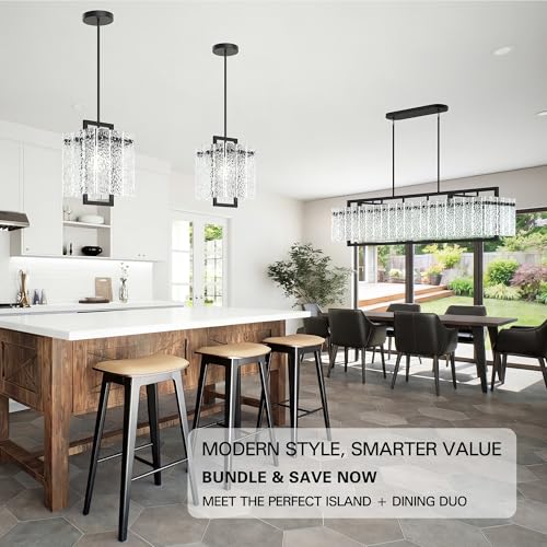 Modern Black Rectangle Chandelier
