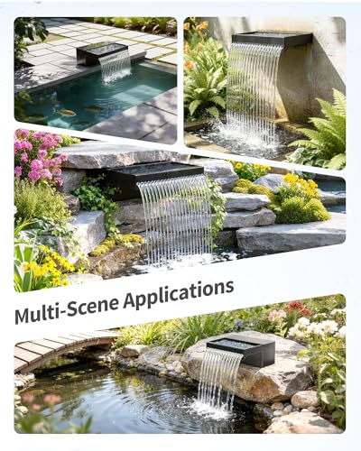 70W Solar Pond Waterfall Spillway with Pond Pump