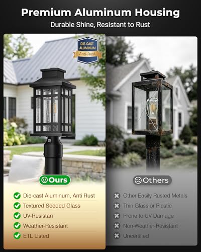 Dusk to Dawn Outdoor Post Lights with Pier Mount Base (2 Count)