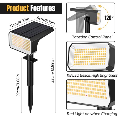 Solar Spot Lights Outdoor Waterproof (10 Count)