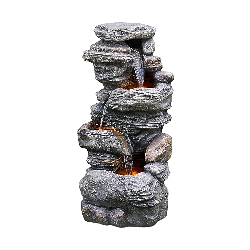 39.37 in. Outdoor Faux Stacked Stone 4