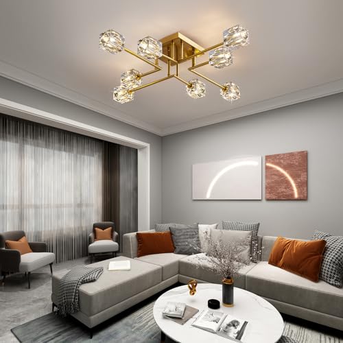 Gold Semi Flush Mount Ceiling Light