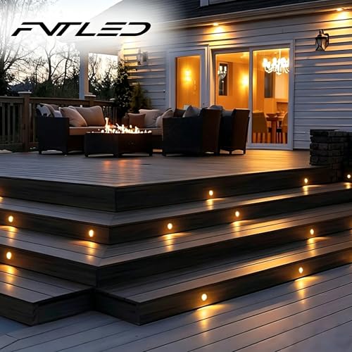 Warm White Low Voltage LED Deck Lights kit Φ1.38 Outdoor Garden Yard Decoration Lamp Recessed Landscape Pathway Step Stair Warm White LED Lighting