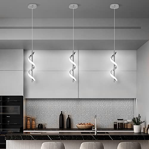 3 Packs Modern Spiral Led Pendant Light Fixture (3 Count)